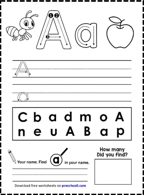 abc worksheets for kindergarten - Preschooli